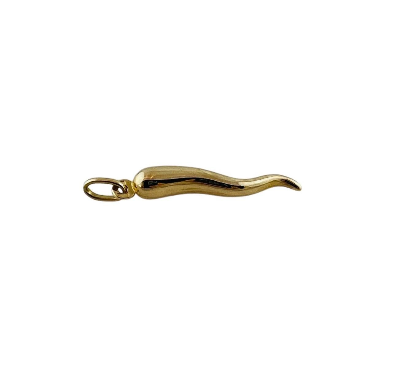 14K Yellow Gold Italian Horn Charm #16509 In Good Condition In Washington Depot, CT