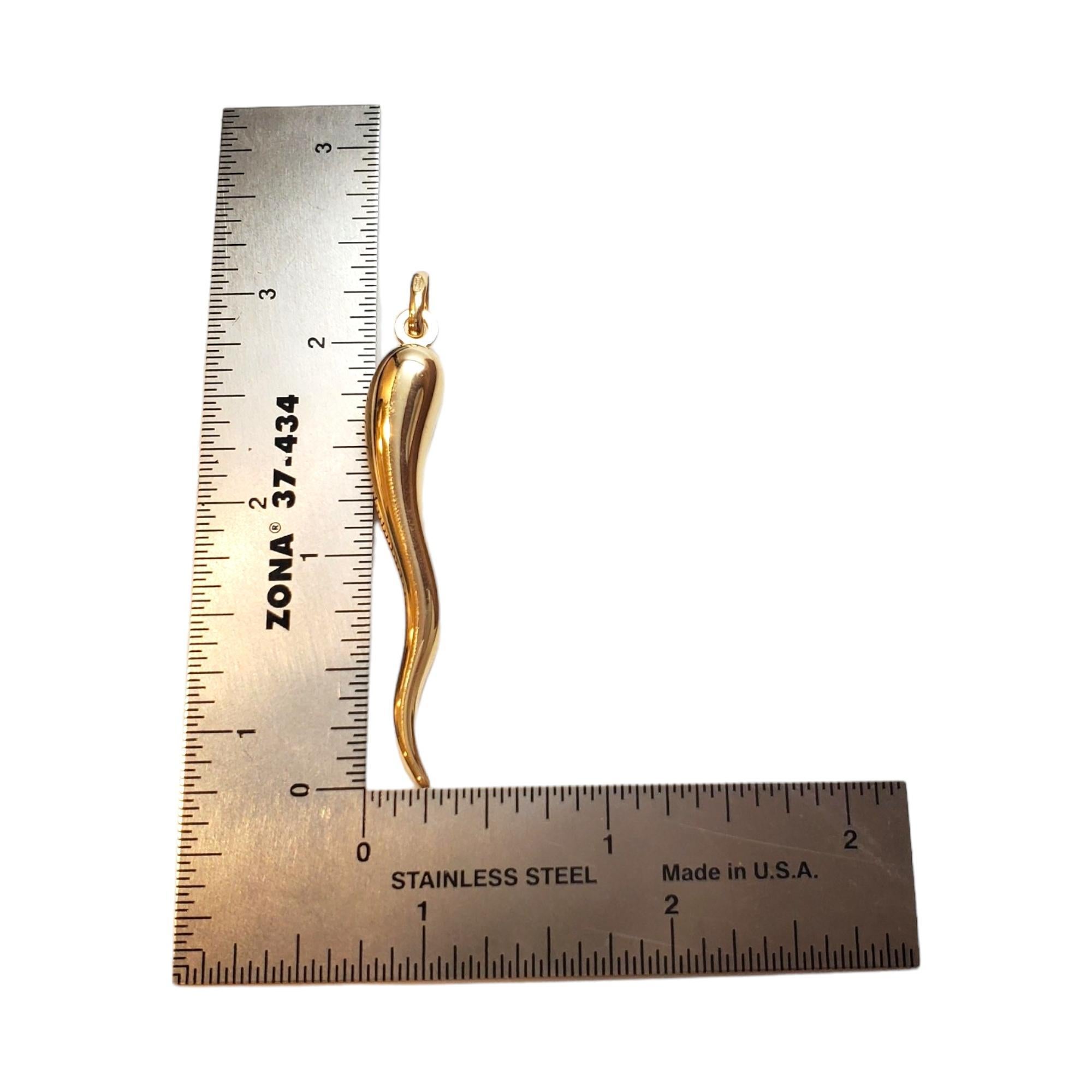 14K Yellow Gold Italian Horn Charm #17982 1