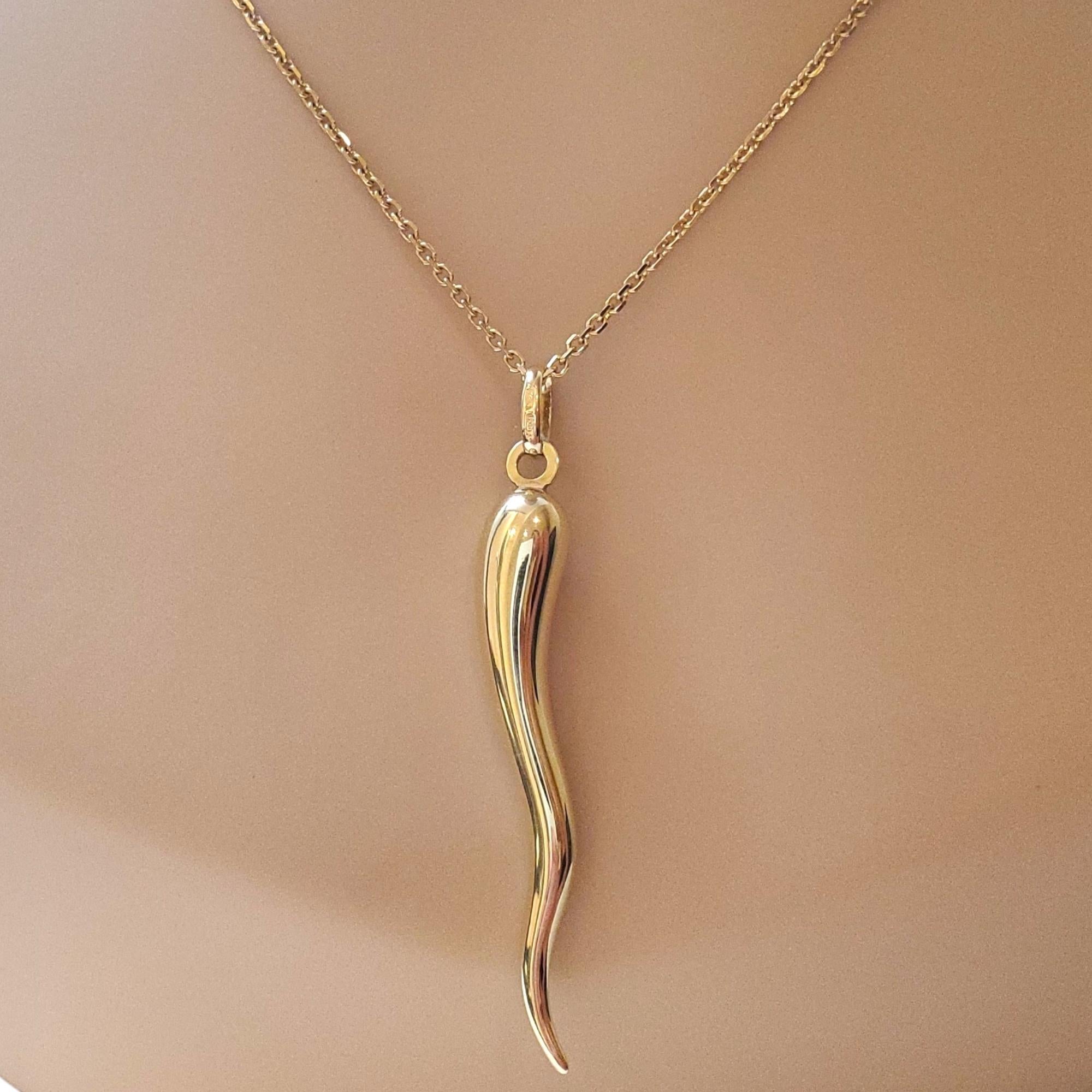 14K Yellow Gold Italian Horn Charm #17982 2