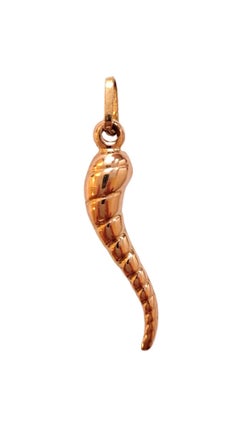 14K Yellow Gold Italian Horn Charm #18452