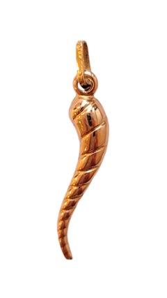 14K Yellow Gold Italian Horn Charm #18452