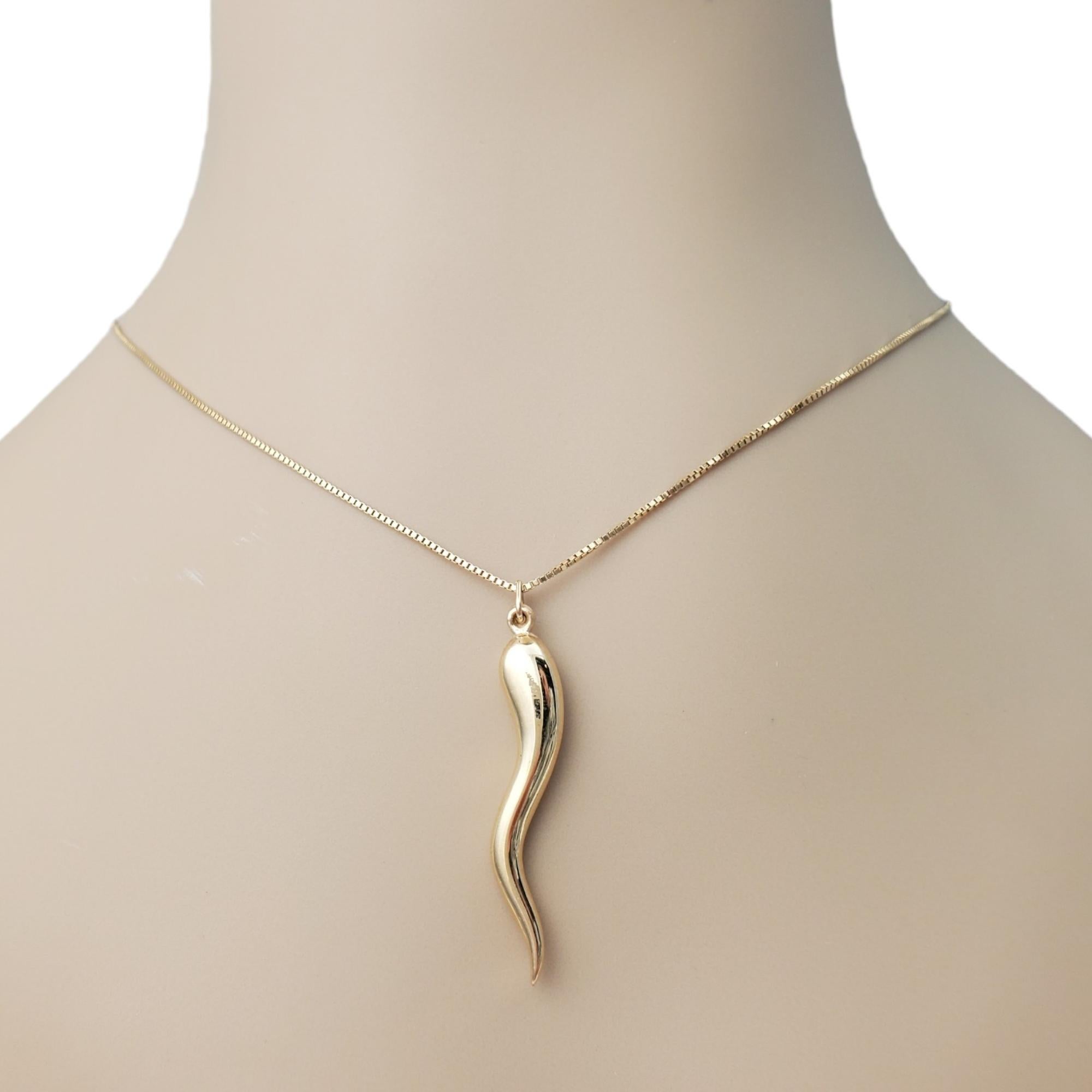 Charme en or jaune 14K en forme de corne italienne #20278 Bon état - En vente à Washington Depot, CT