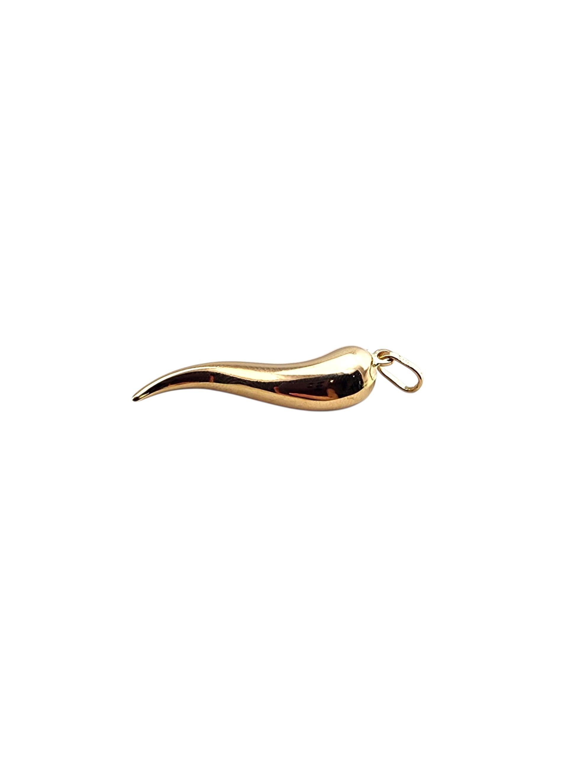 Charm in oro giallo 14K Italian Horn #22494 In condizioni buone in vendita a Washington Depot, CT