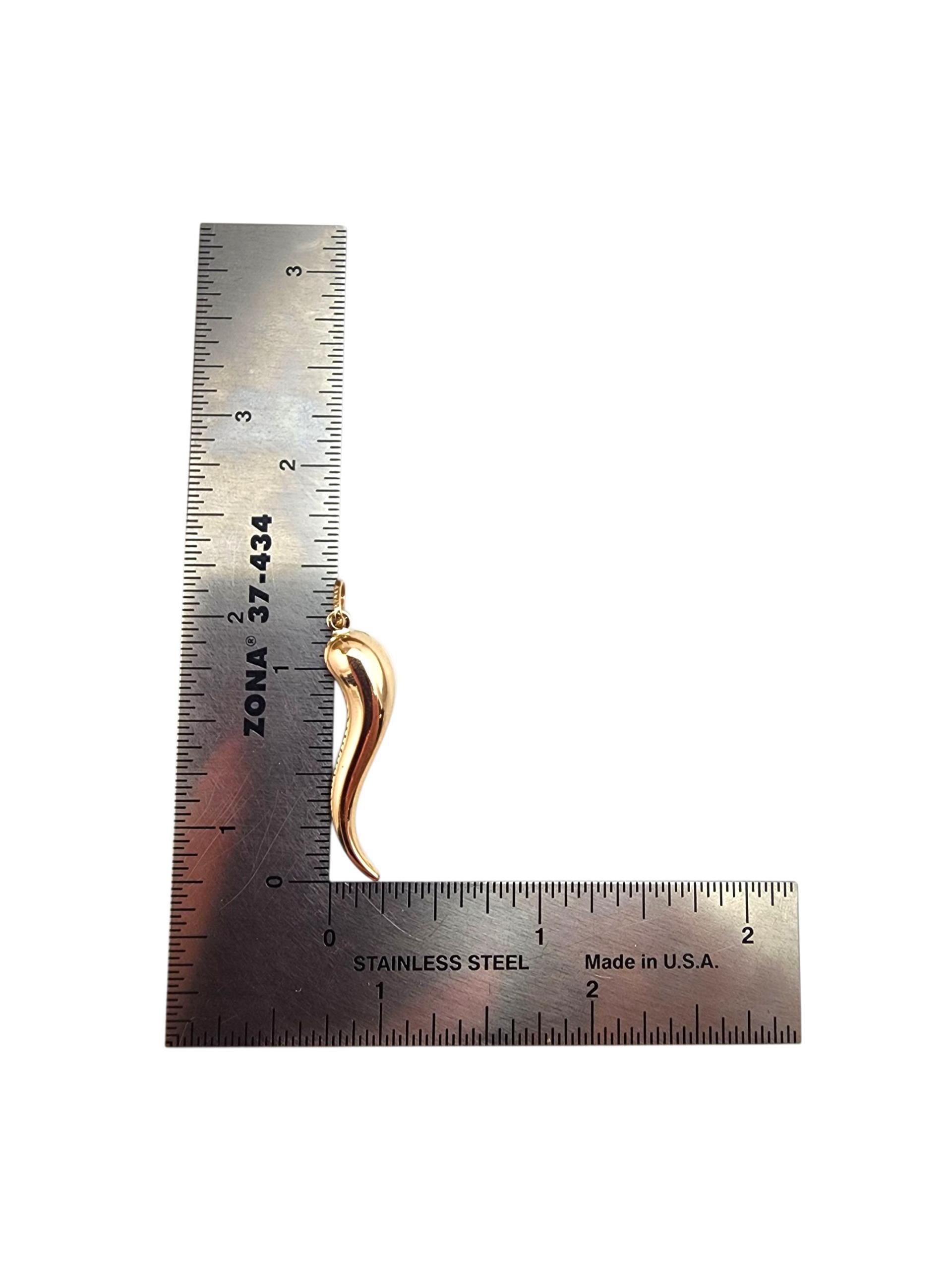 Charm in oro giallo 14K Italian Horn #22494 in vendita 2