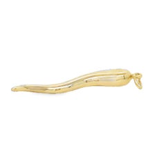 14K Yellow Gold Italian Horn Charm Pendant