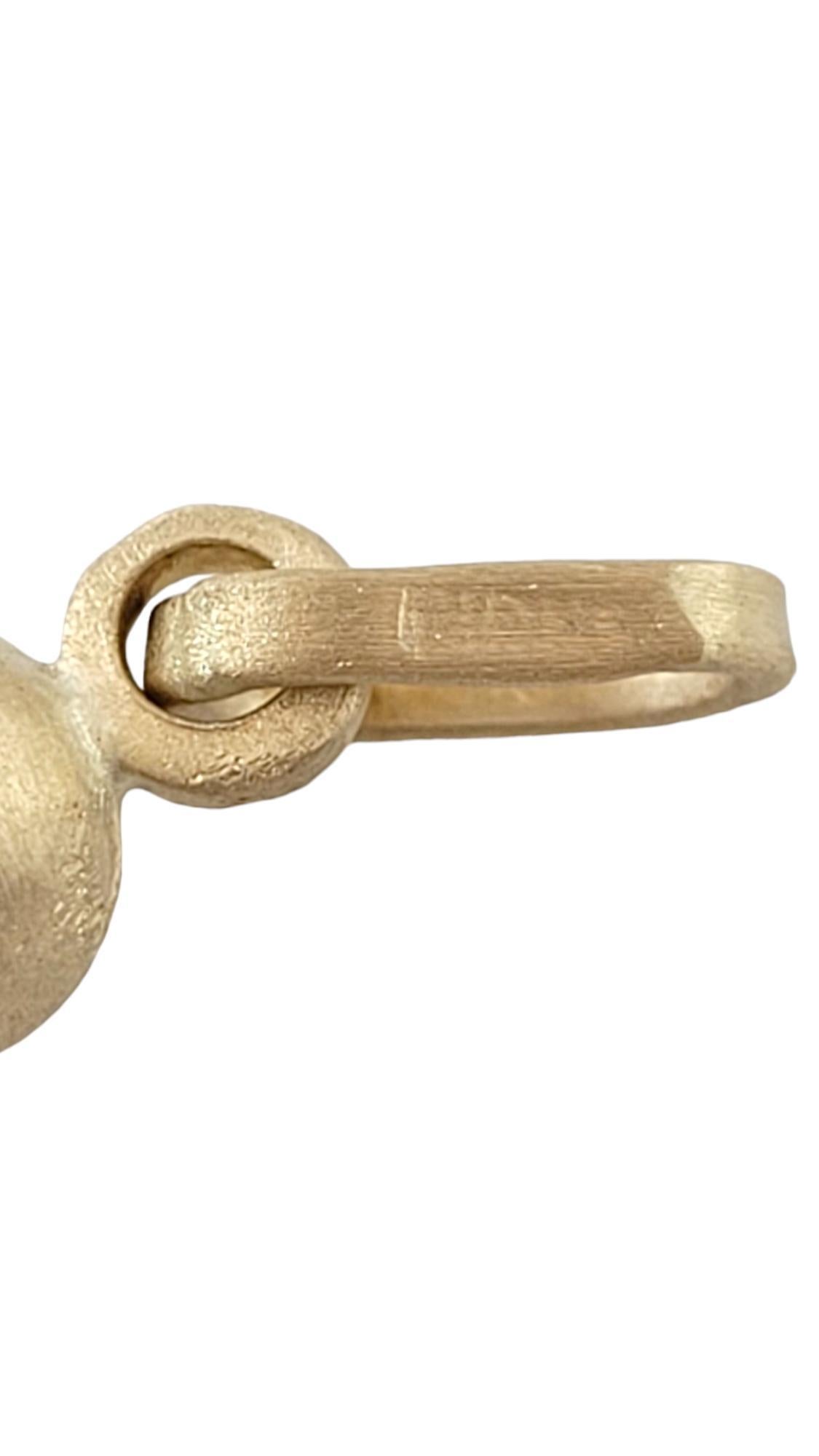 Women's 14K Yellow Gold Italian Horn Pendant #16447 For Sale