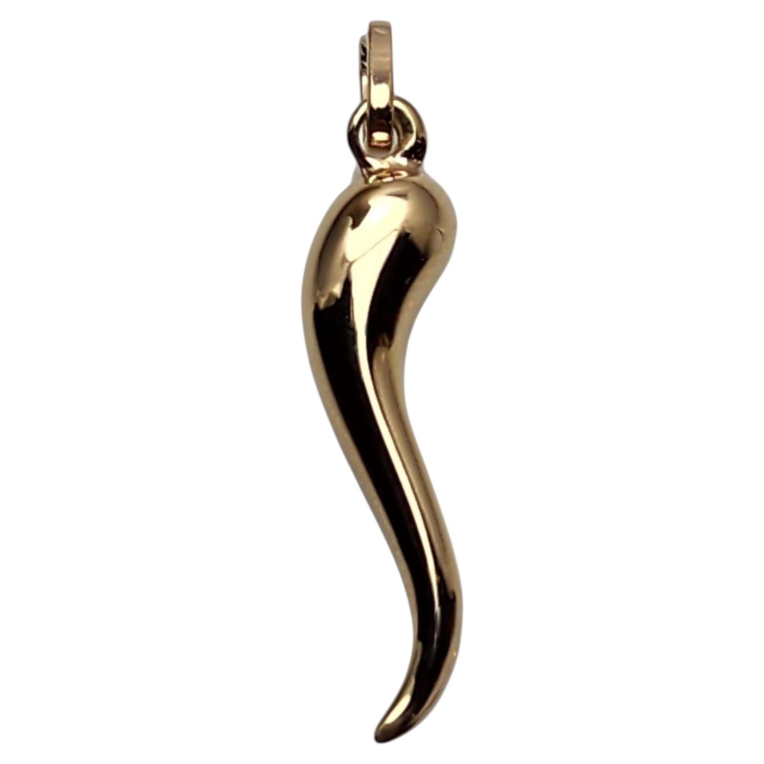 Pendentif en corne italienne en or jaune 14 carats n° 25663
