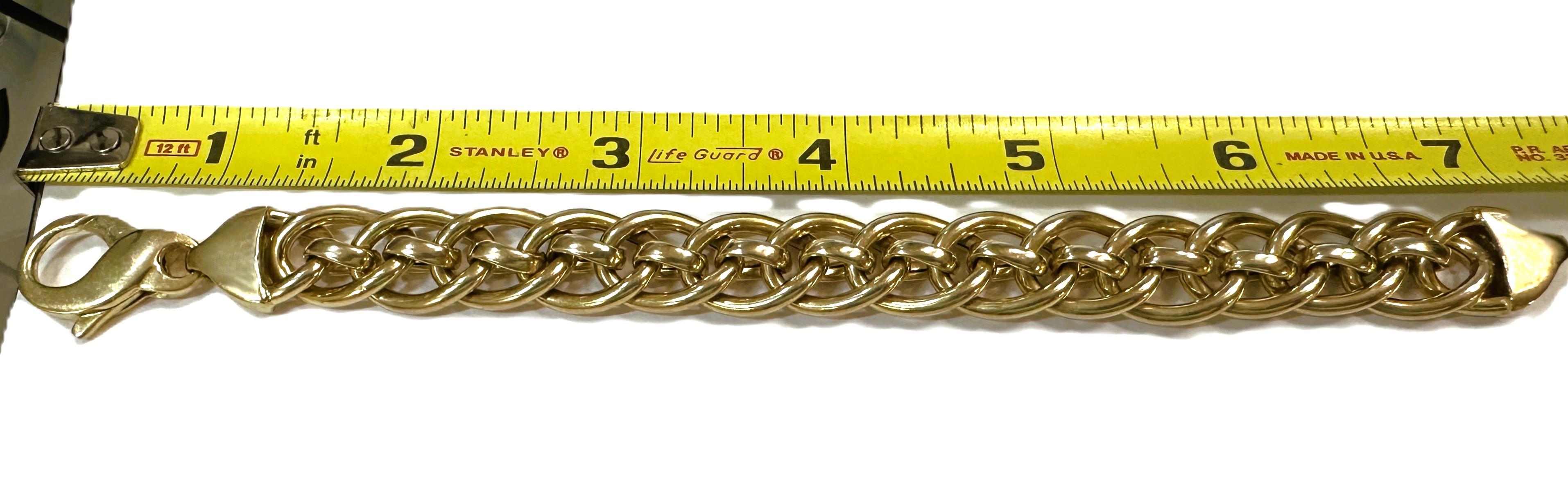 Bracelet italien superposé en or jaune 14 carats 22,87 grammes  7.25 pouces en vente 6