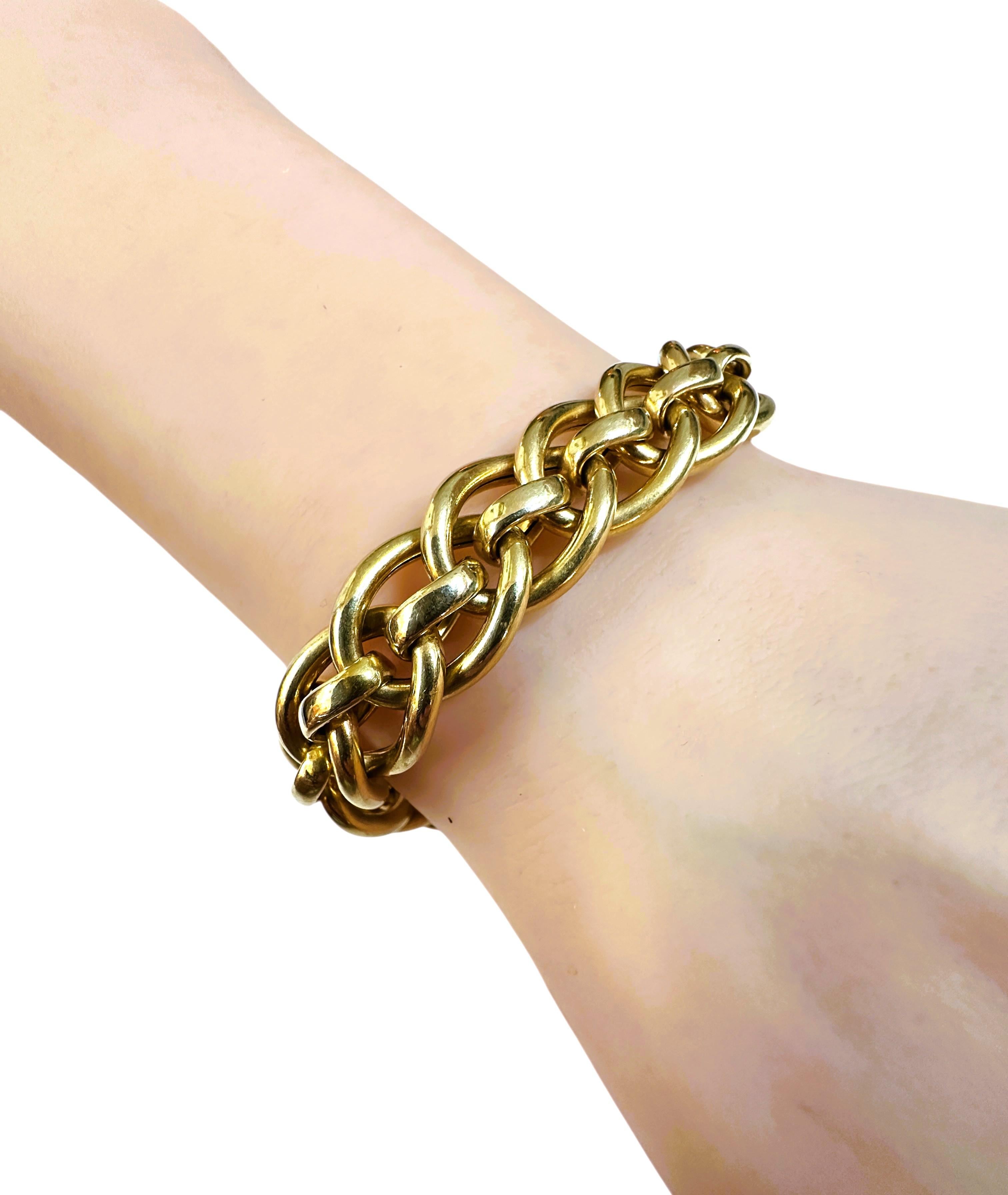 Bracelet italien superposé en or jaune 14 carats 22,87 grammes  7.25 pouces Excellent état - En vente à Eagan, MN