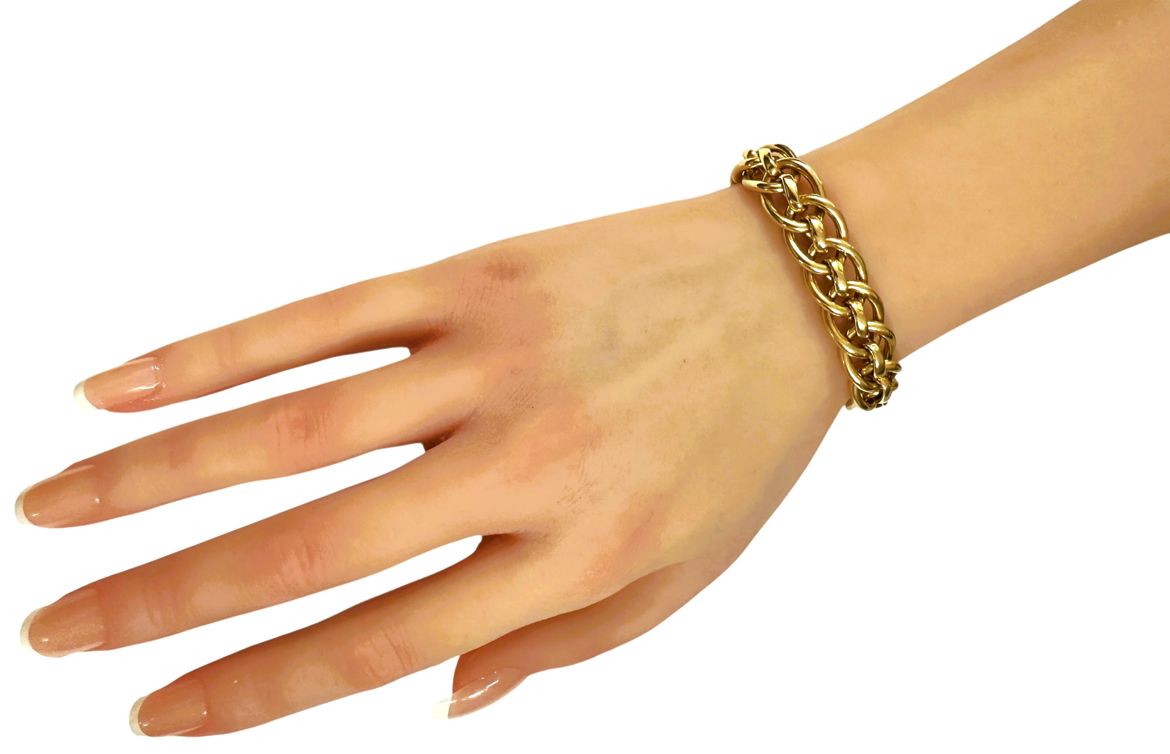 Bracelet italien superposé en or jaune 14 carats 22,87 grammes  7.25 pouces en vente 1