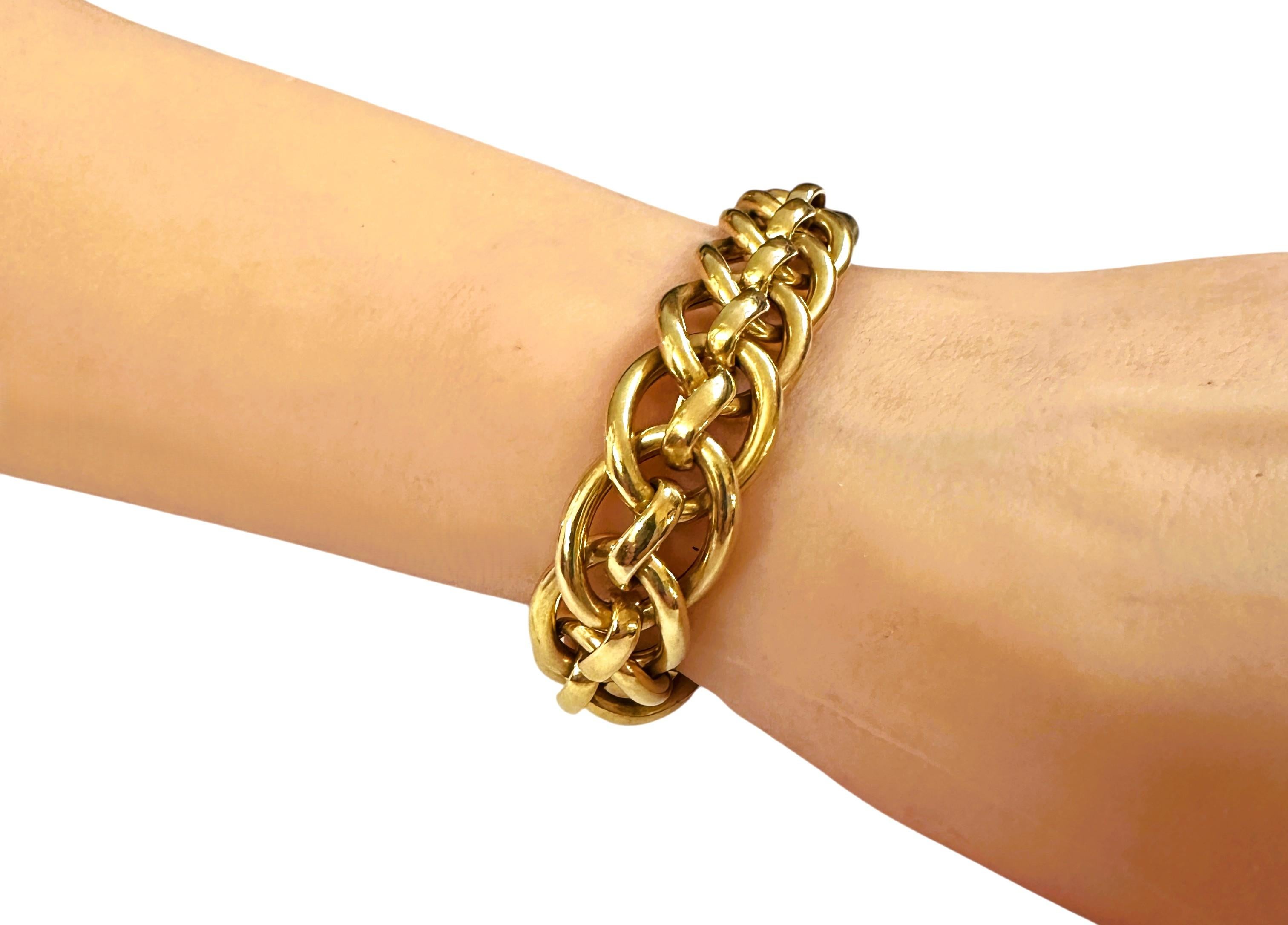Bracelet italien superposé en or jaune 14 carats 22,87 grammes  7.25 pouces en vente 2