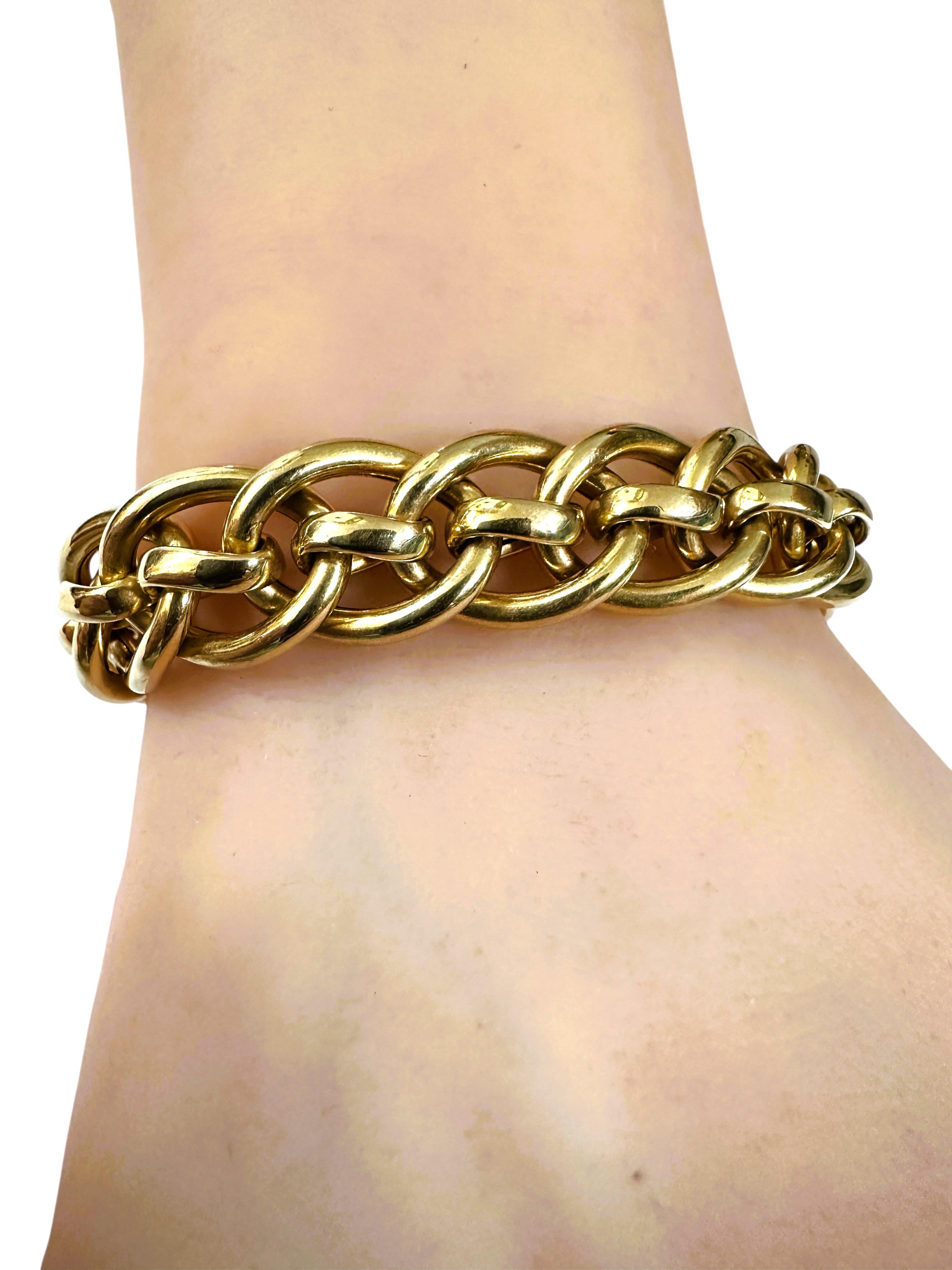 Bracelet italien superposé en or jaune 14 carats 22,87 grammes  7.25 pouces en vente 3
