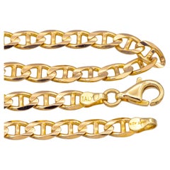 14K Yellow Gold Italian Mariner Link Necklace – 22 Inches - 4.8mm