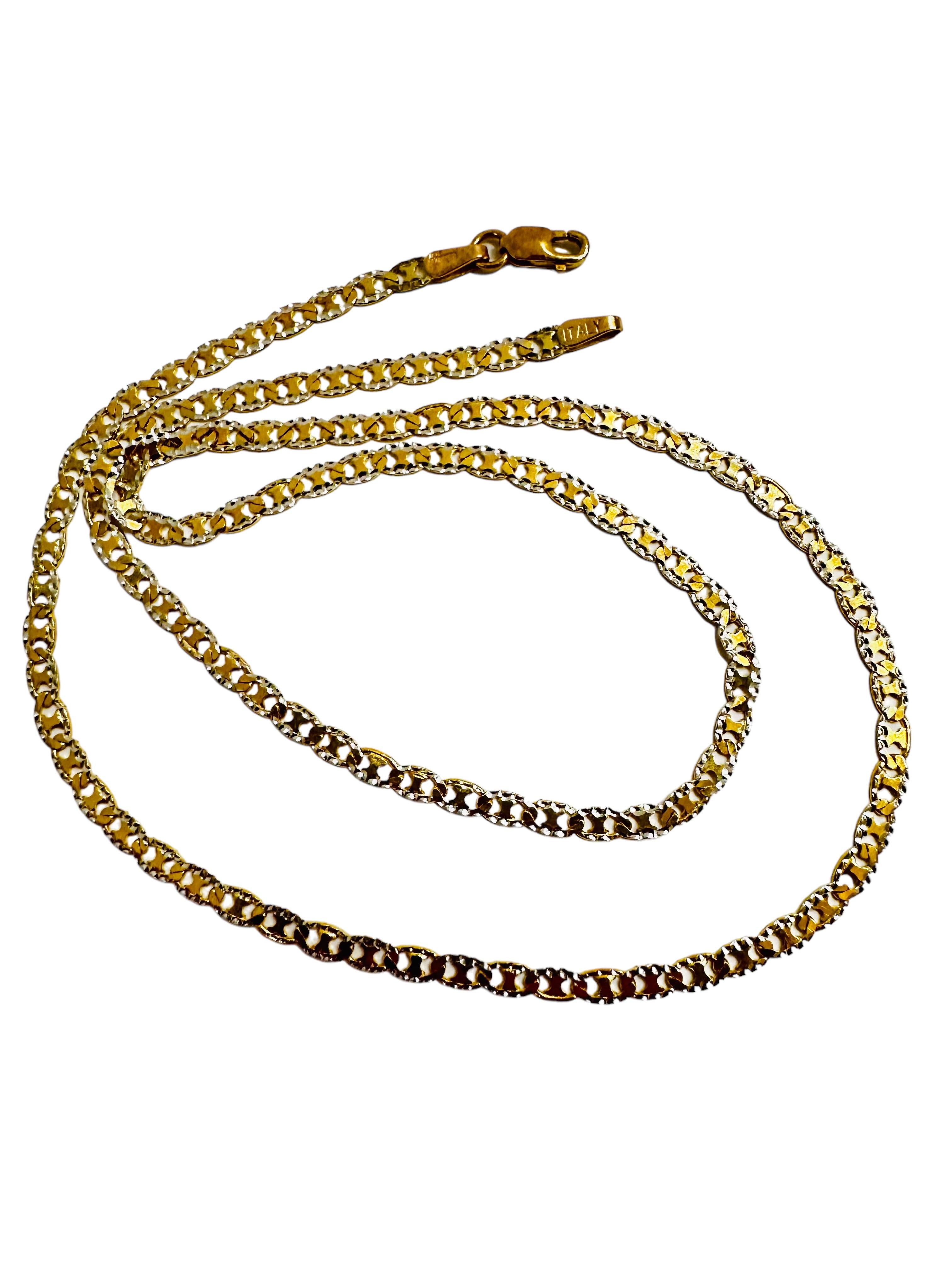 Women's 14k Yellow Gold Italian Mariner Necklace Chain - 18 inches - 5.1 grams