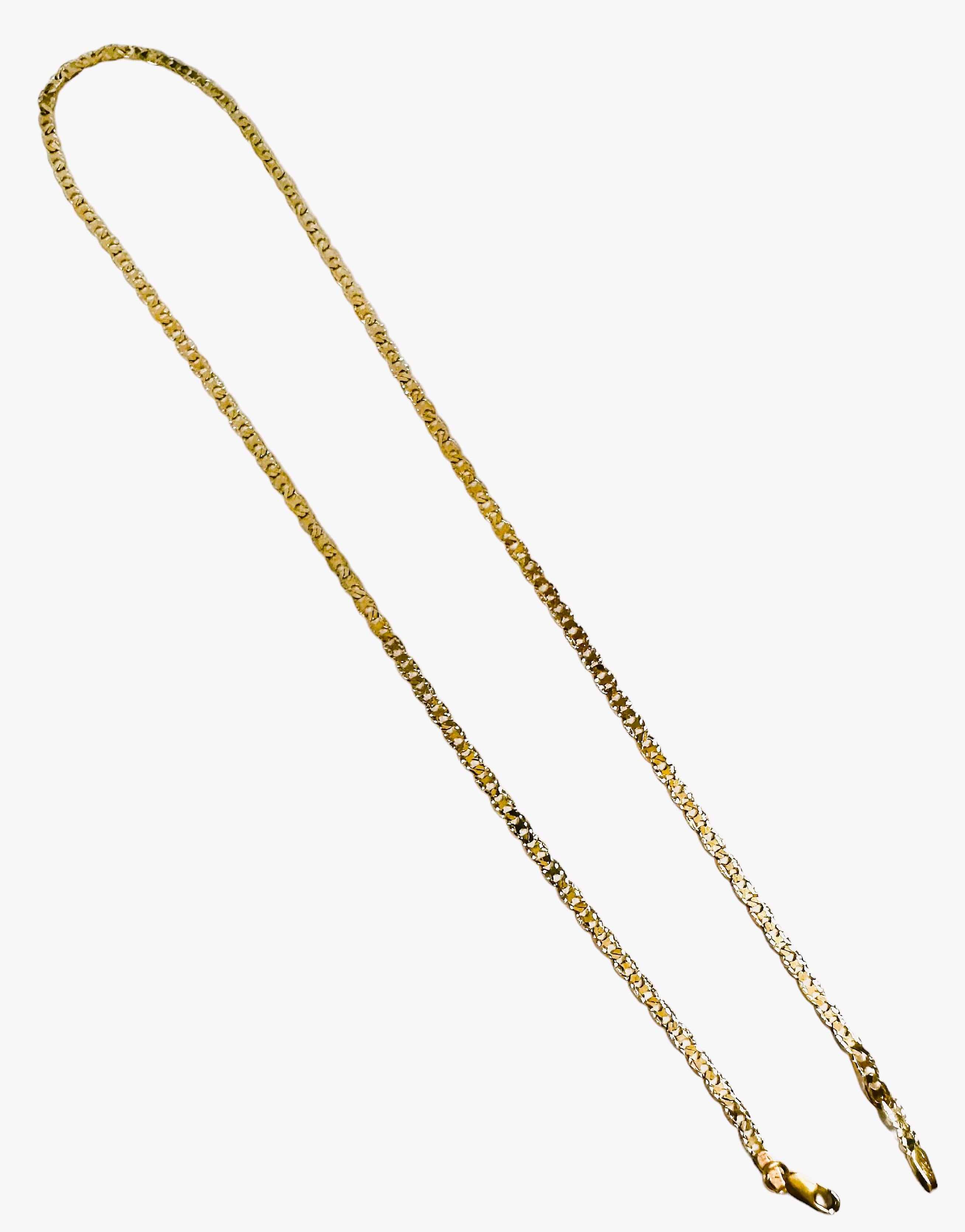 14k Yellow Gold Italian Mariner Necklace Chain - 18 inches - 5.1 grams 3