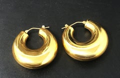 14k Yellow Gold Italian Milor Chubby / Puffy Earrings
