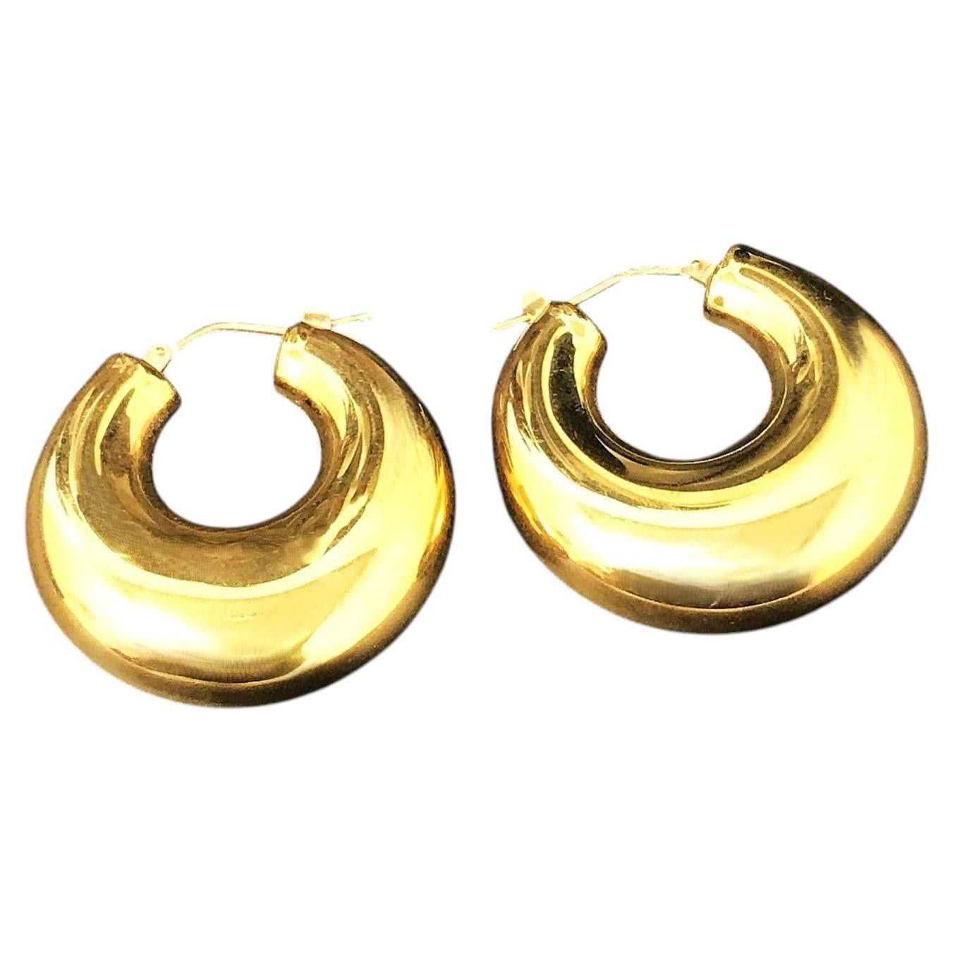 14k Yellow Gold Italian Milor Chubby / Puffy Earrings