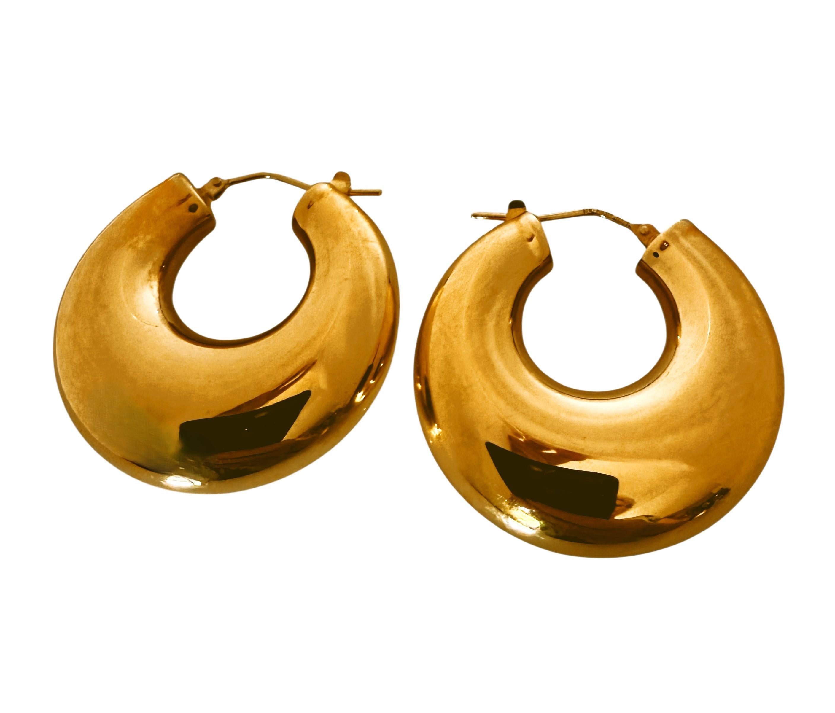 Boucles d'oreilles en or jaune 14k Milor italien Chubby / Puffy en vente 5