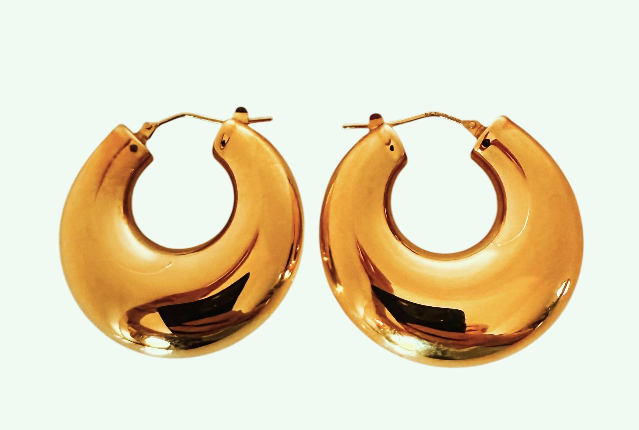 Boucles d'oreilles en or jaune 14k Milor italien Chubby / Puffy en vente 4