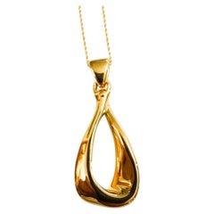 14k Yellow Gold Italian Milor Chubby / Puffy Pendant Necklace 18 Inches