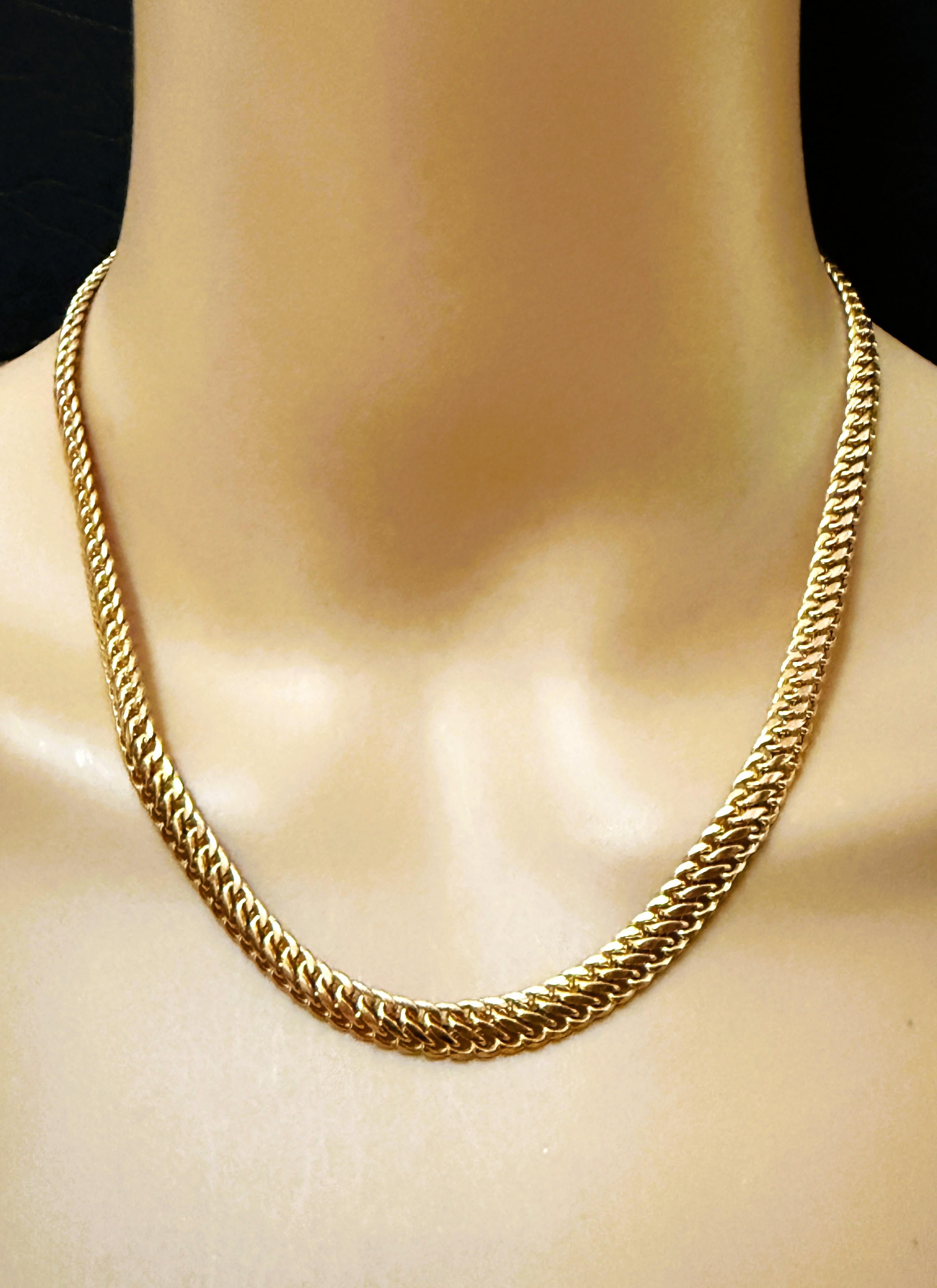 Art déco Collier en or jaune 14k Italian Milor 17.5