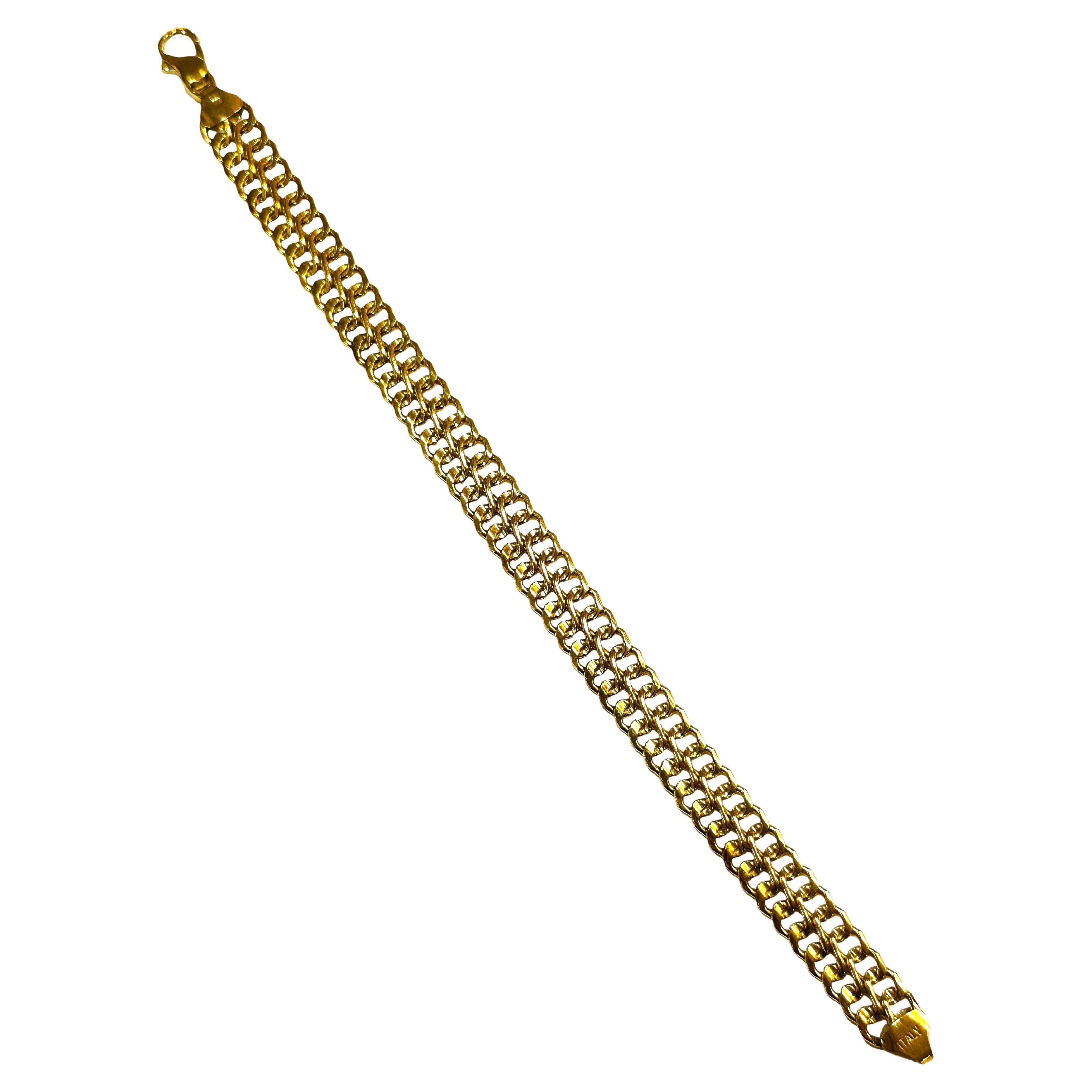 14k Gelbgold Italienisch Modern Link Armband 6,75 Zoll