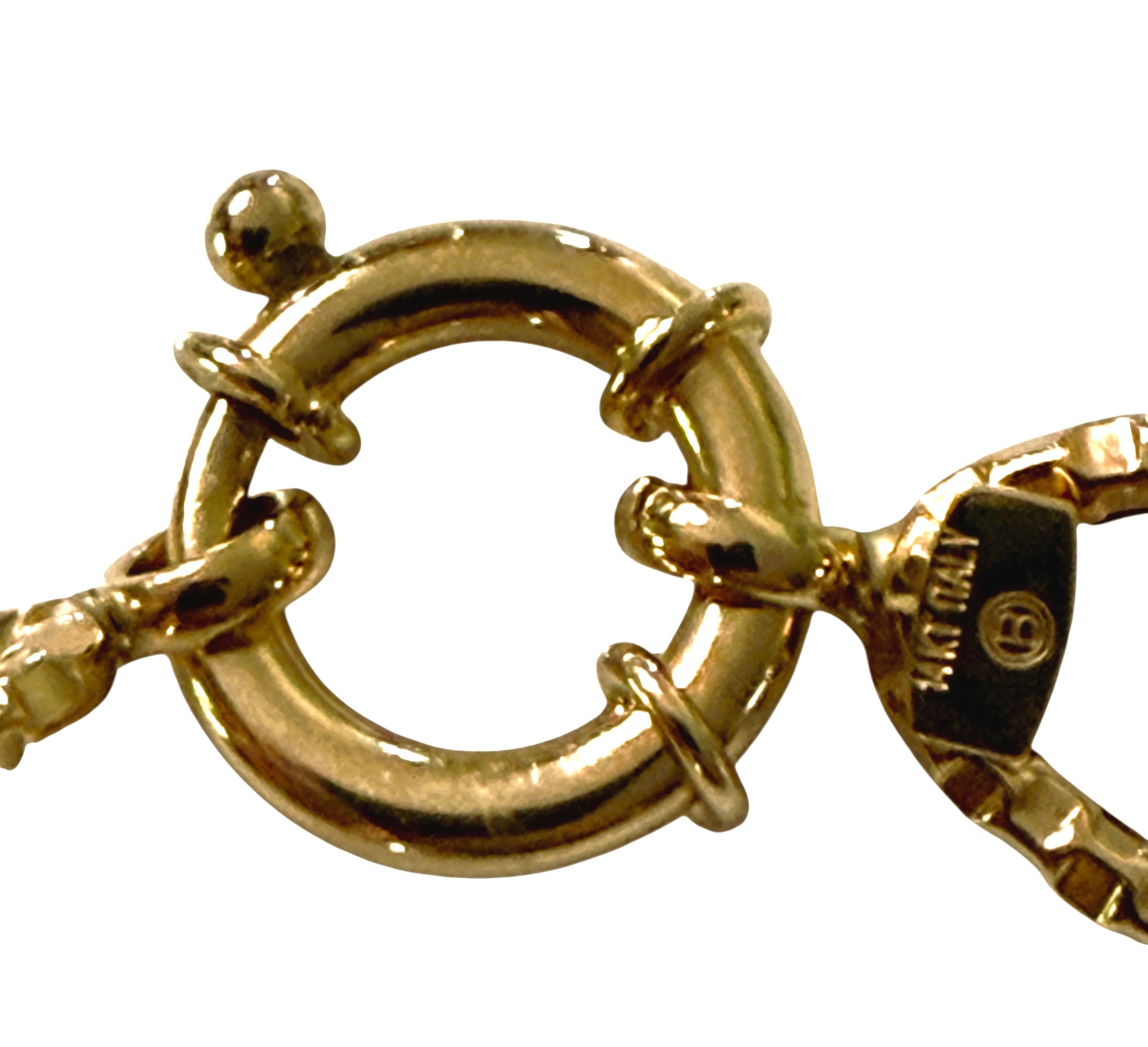 Collier italien en or jaune 14k de 19 pouces et 9 grammes avec marque de fabrique en vente 3