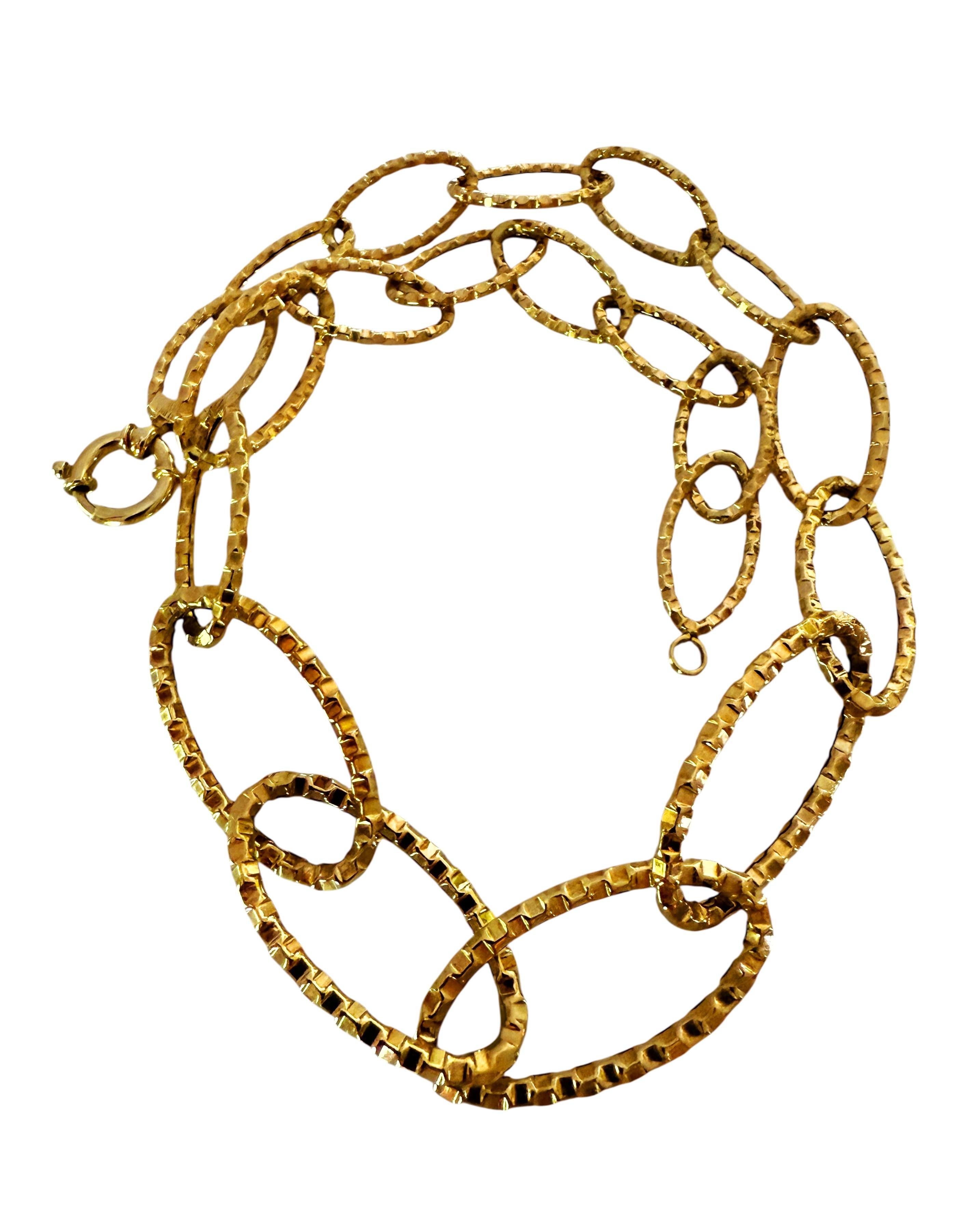 Collier italien en or jaune 14k de 19 pouces et 9 grammes avec marque de fabrique en vente 4