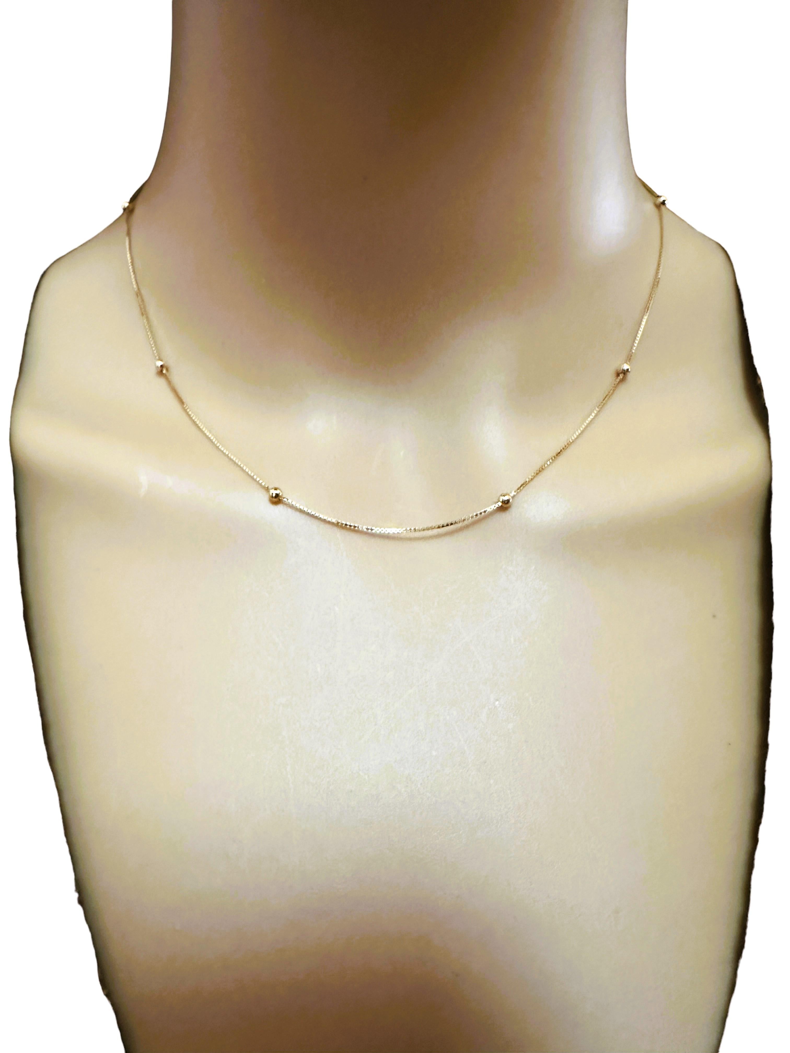 Art Nouveau 14k Yellow Gold Italian Necklace with Spaced Beads - 16