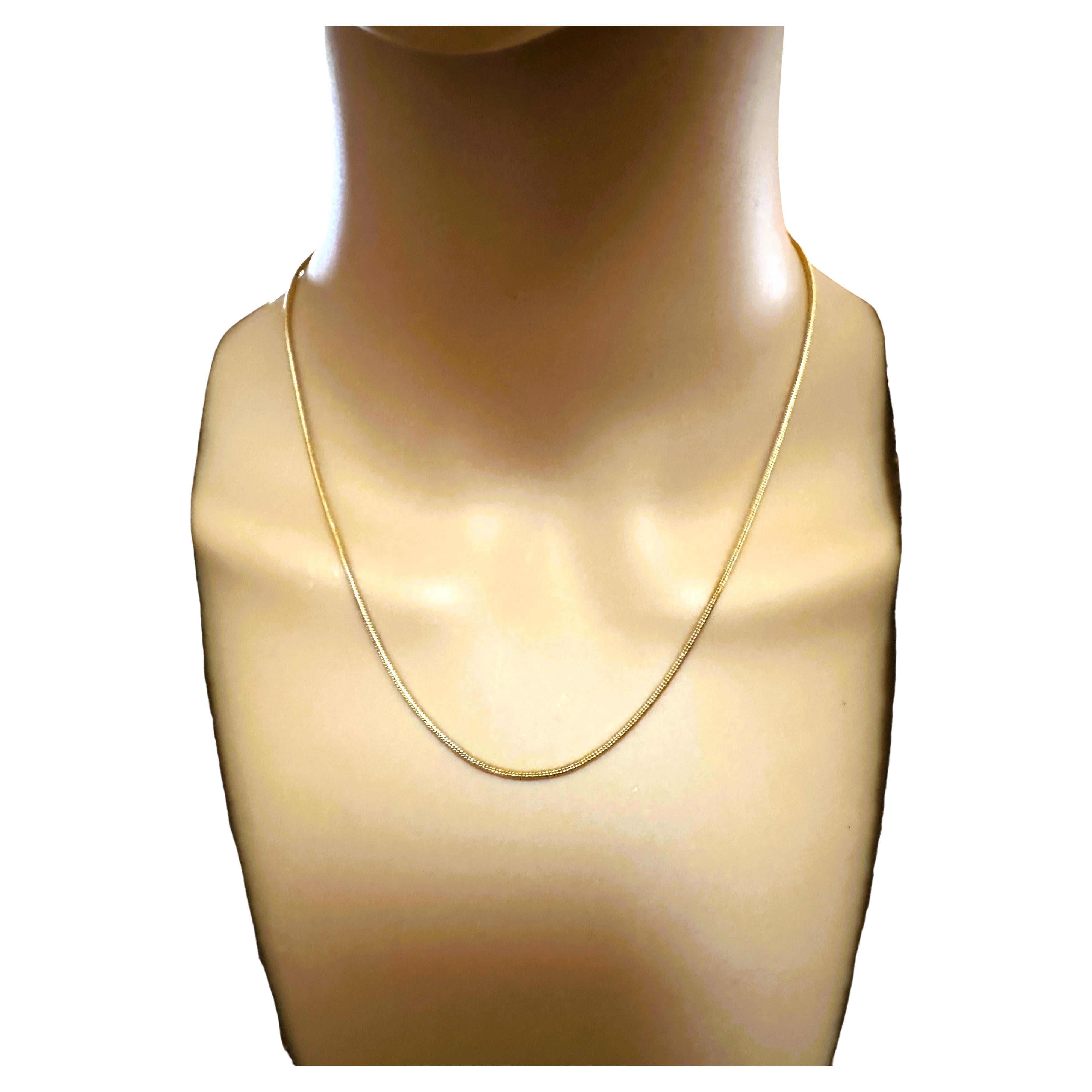 14K Yellow Gold Italian Round Chain 18 Inches 4.51 Grams For Sale