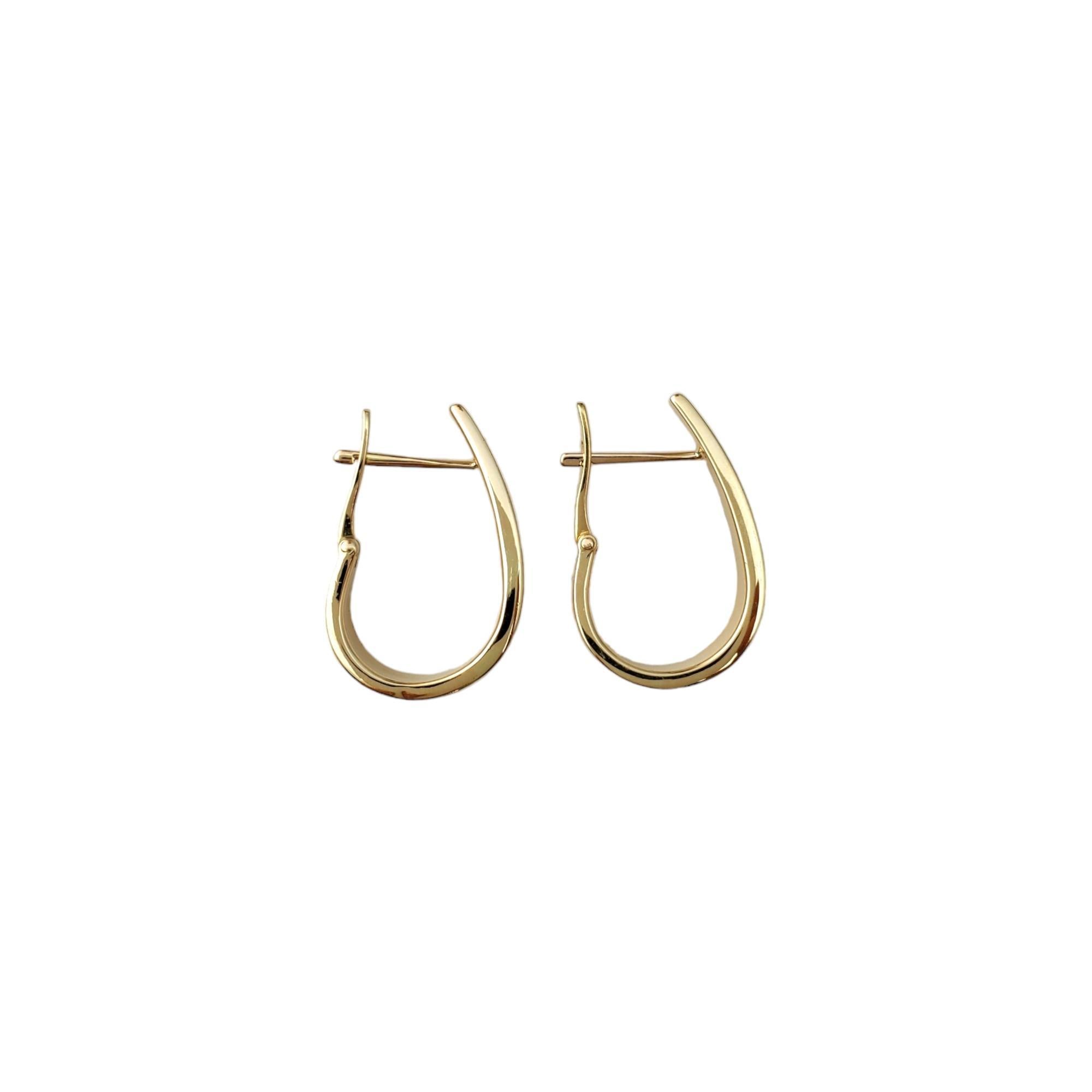Women's 14K Yellow Gold J Hoop Earrings #17008 For Sale