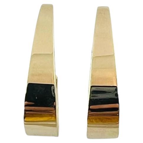 14K Yellow Gold J Hoop Earrings #17008 For Sale
