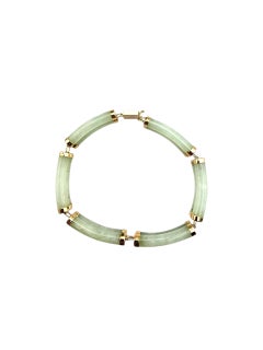 14K Yellow Gold Jade Bracelet #22405