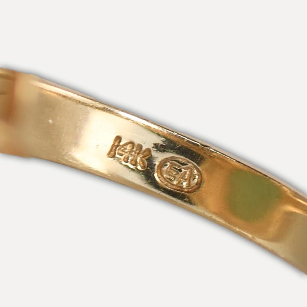 14K Gelbgold Jade & Onyx Ring 5.6g 2