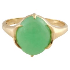 14k Yellow Gold Jade Ring