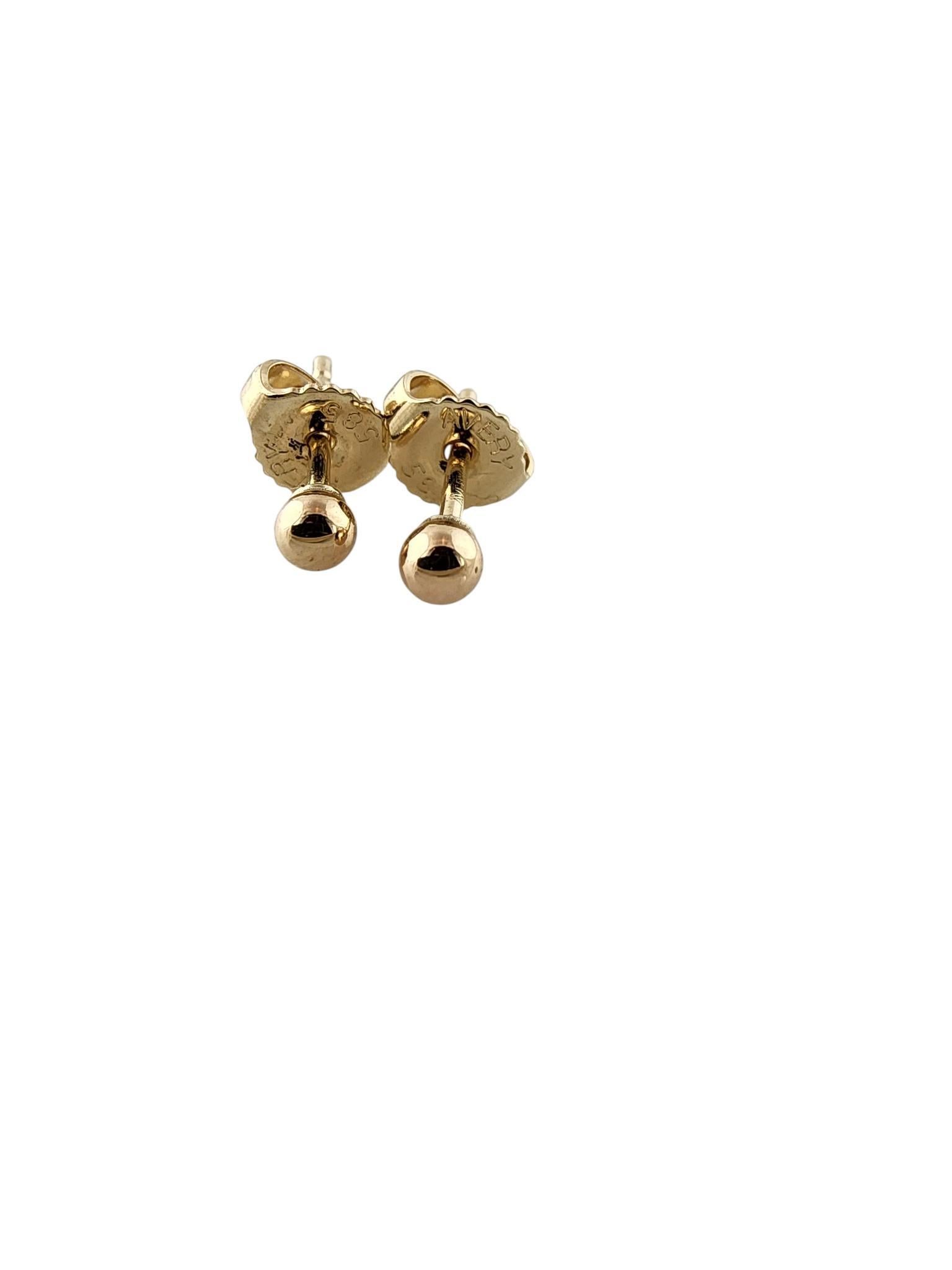 Contemporary 14K Yellow Gold James Avery Ball Stud Earrings #22904 For Sale