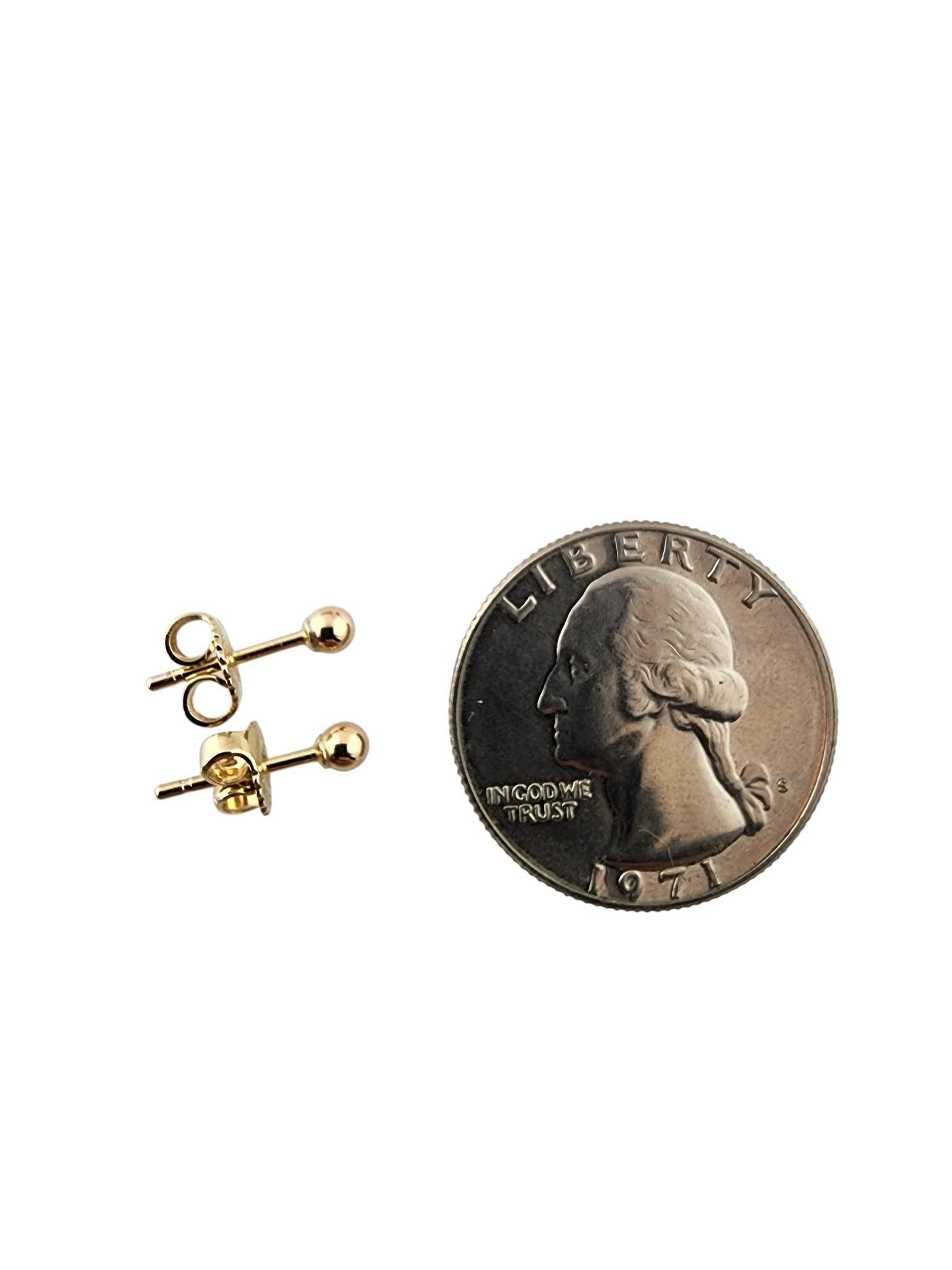14K Yellow Gold James Avery Ball Stud Earrings #22904 For Sale 2