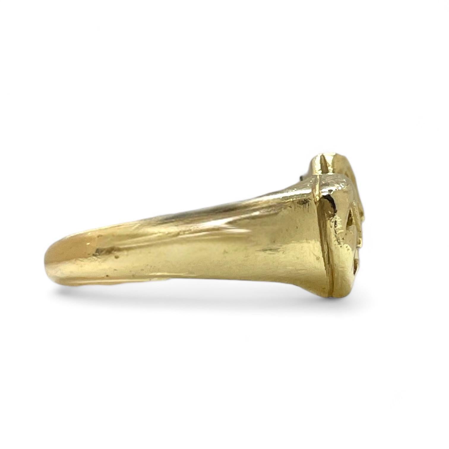 14K Yellow Gold James Avery Theatre Mask Ring In Excellent Condition For Sale In New York, NY