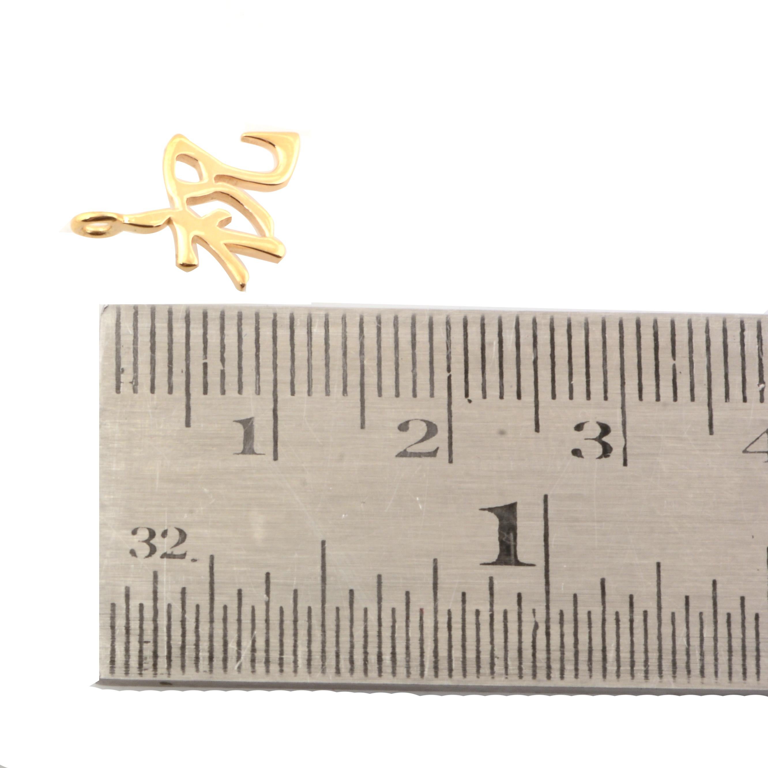 Pendentifs de célébration Kanji en or jaune 14 carats sans chaîne, symbole du Japon en vente 1