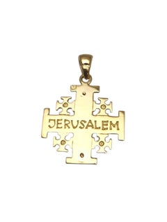 14K Yellow Gold "Jerusalem" Cross Pendant #25303