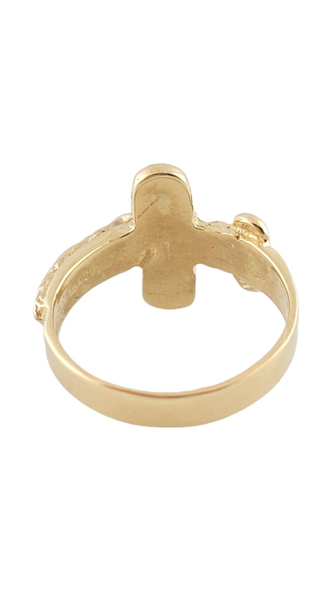 14K Yellow Gold Jesus on Cross Ring Size 6 #14532 For Sale 1