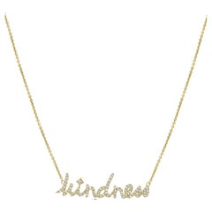 14K Yellow Gold Kindness Diamond Pendant Necklace