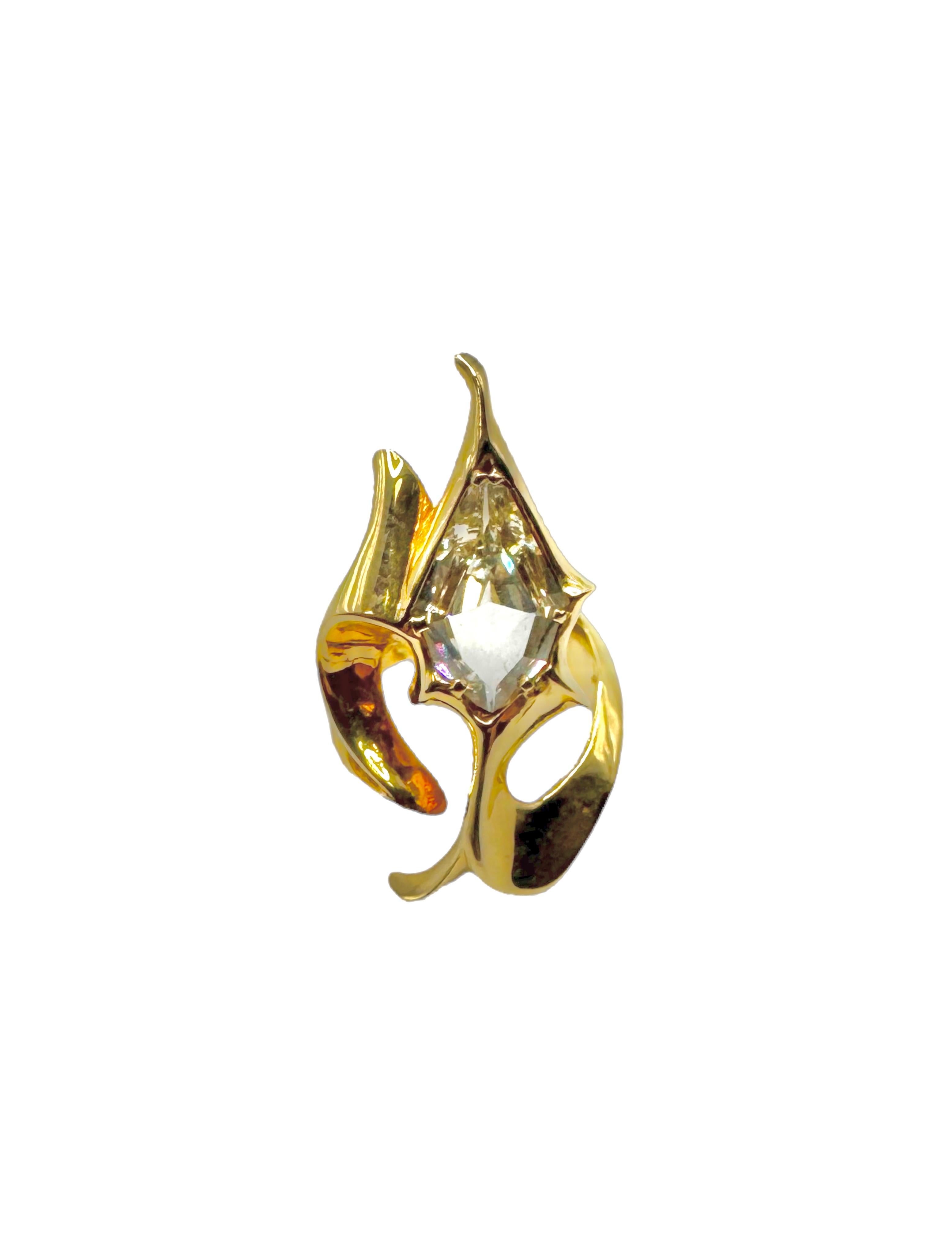 Losanga Anello con diamante taglio Kite in oro giallo 14K, 2,20 carati (VVS2, giallo chiaro) in vendita