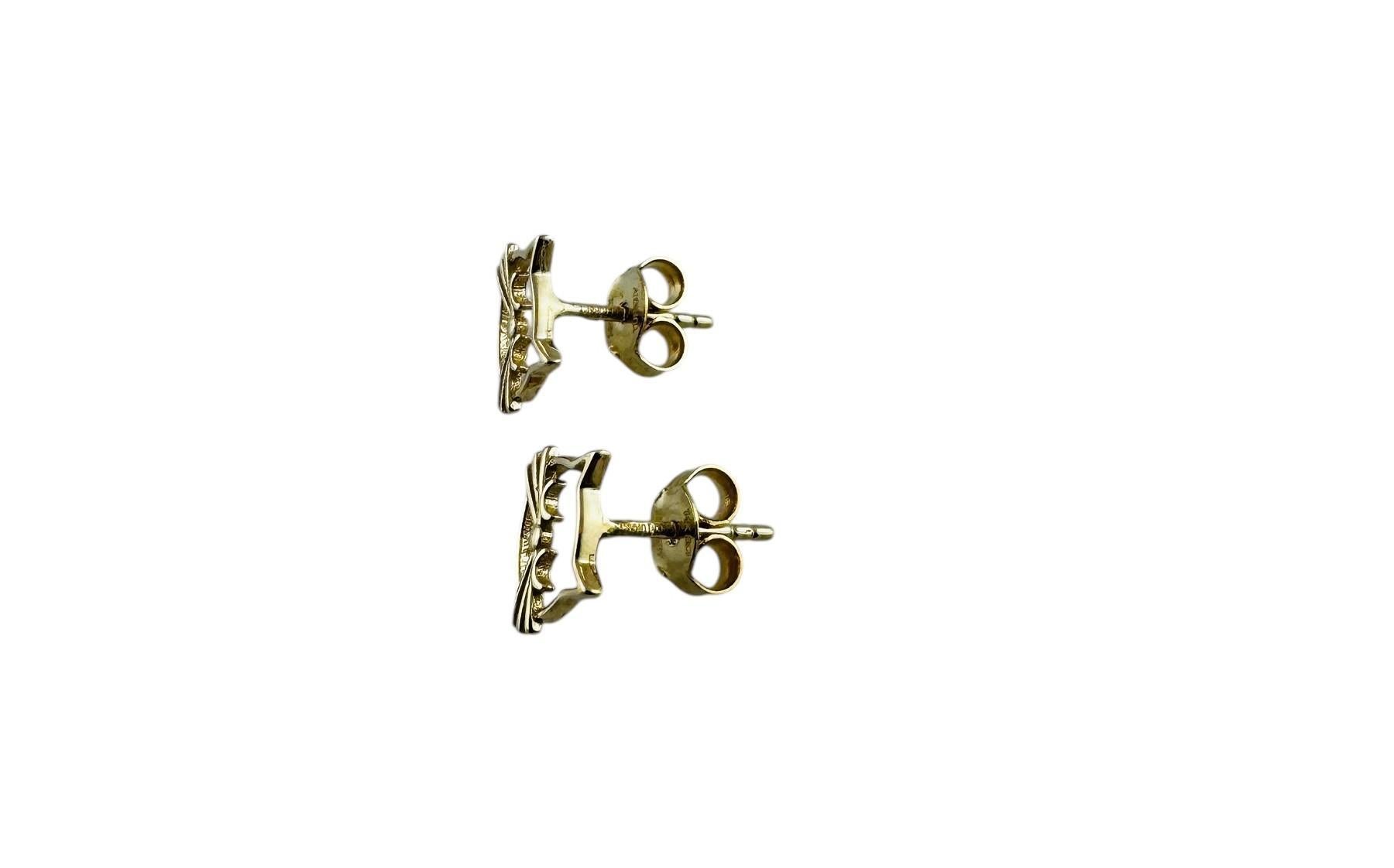 Women's 14K Yellow Gold Kitten Face Stud Earrings #20674 For Sale