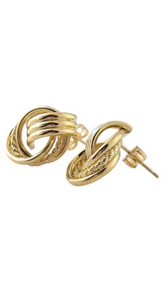 14K Yellow Gold Knot Door Knocker Earrings #16871
