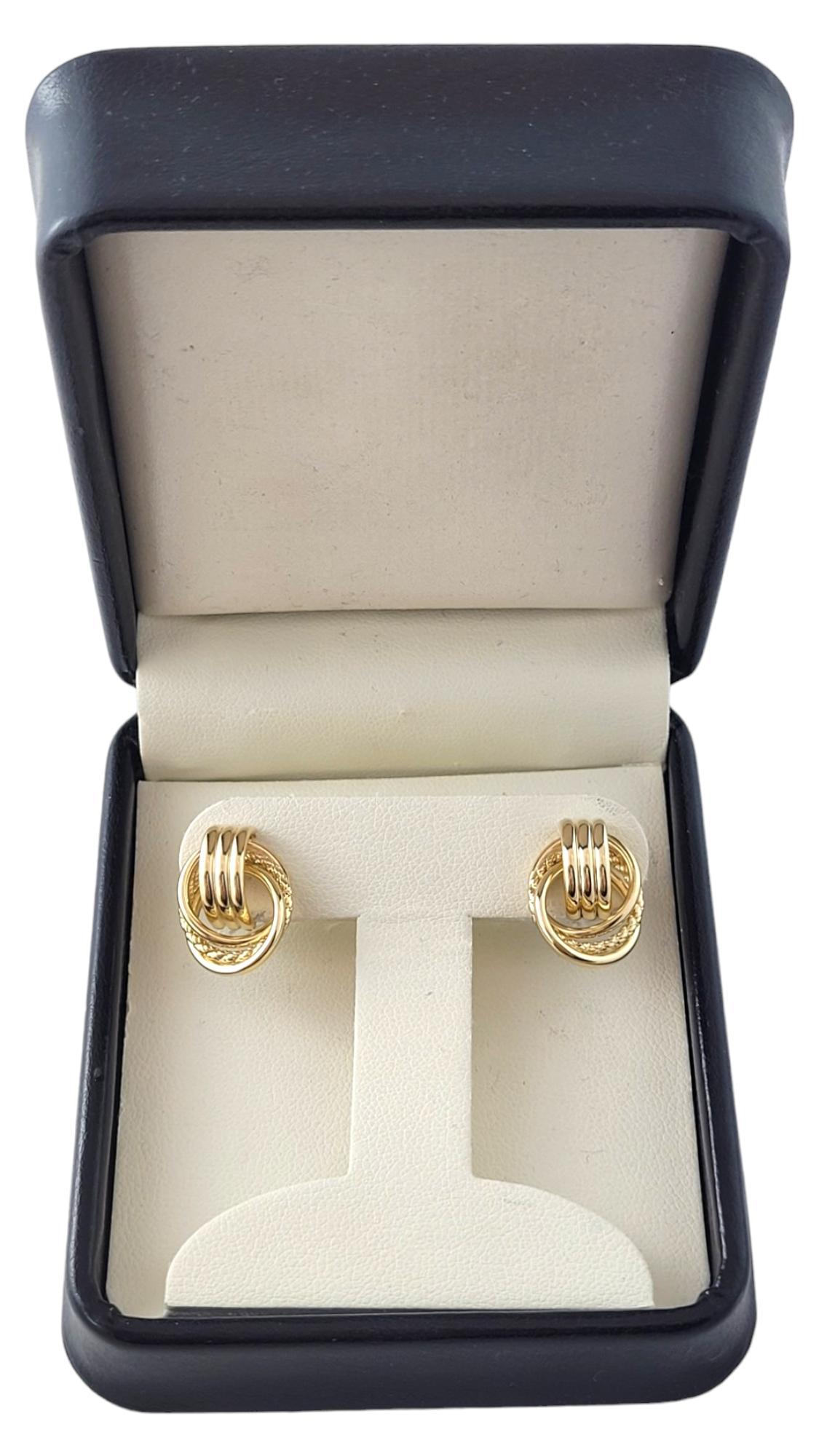 14K Gelbgold Knoten-Tür-Knocker-Ohrringe #16871 2
