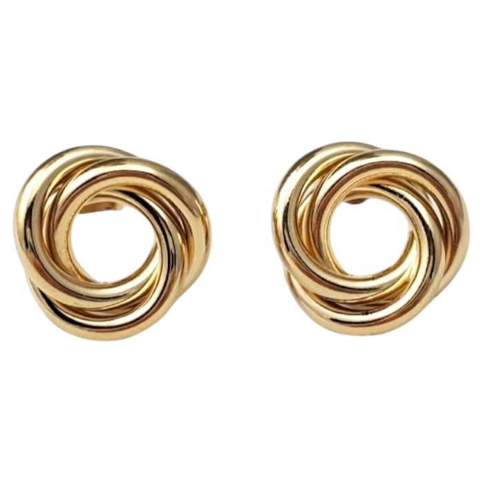 14K Yellow Gold Knot Earrings #16303 For Sale