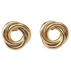 14K Yellow Gold Knot Earrings #16303