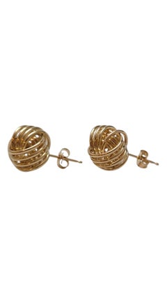 14K Yellow Gold Knot Stud Earrings #21942