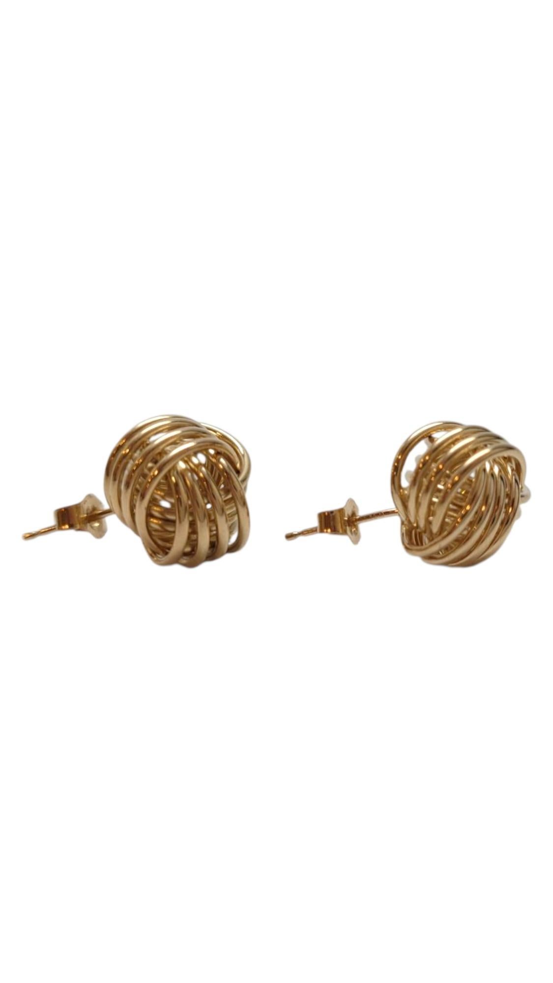 Donna 14K Yellow Gold Knot Stud Earrings #21942 in vendita